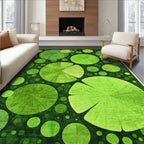 Green Abstract Circular Serene Rug