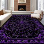 Purple Spider Web Spooky Rug(Purple)