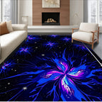 Navy Purple Dreamy Floral Star Rug(Blue)