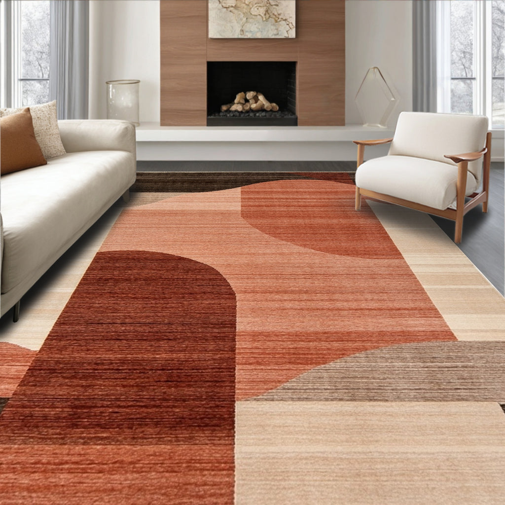 Modern Warm Earthy Abstract Rug