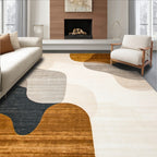 Warm Neutral Abstract Wave Modern Rug