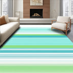 Fresh Teal-Green Striped Rug