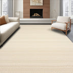 Subtle Cream Striped Tranquil Rug