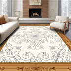 Cream Tan Intricate Refined Rug(Brown)