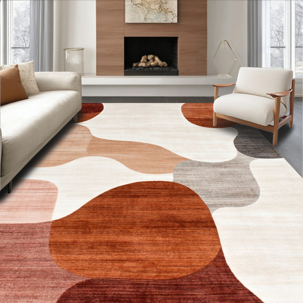 Earthy Tones Abstract Cozy Rug
