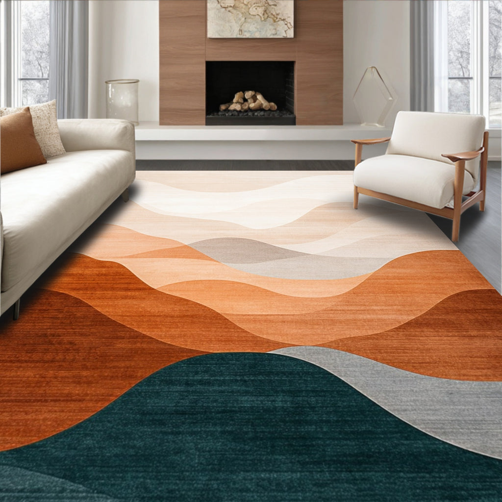 Earthy Wave Serene Rug(Beige)