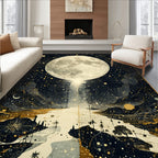 Midnight Gold Celestial Enchanting Rug(Gray)