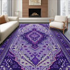 Sophisticated Purple Ornate Pattern Rug(Purple)
