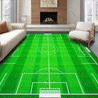 Vibrant Green Soccer Field Energetic Rug(Green)