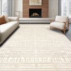 Light Beige Geometric Serene Rug(Beige)