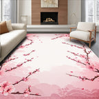 Soft Pink Cherry Blossom Serene Rug(Pink)
