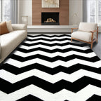 Black White Chevron Modern Rug