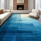 Calming Blue Geometric Abstract Rug