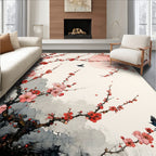 Pink Cherry Blossom Serene Rug(Red)