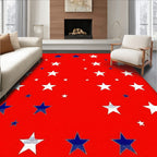 Red Star-Patterned Patriotic Rug(Red)