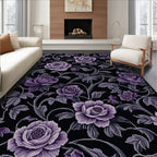Elegant Purple Floral Vine Rug(Purple)