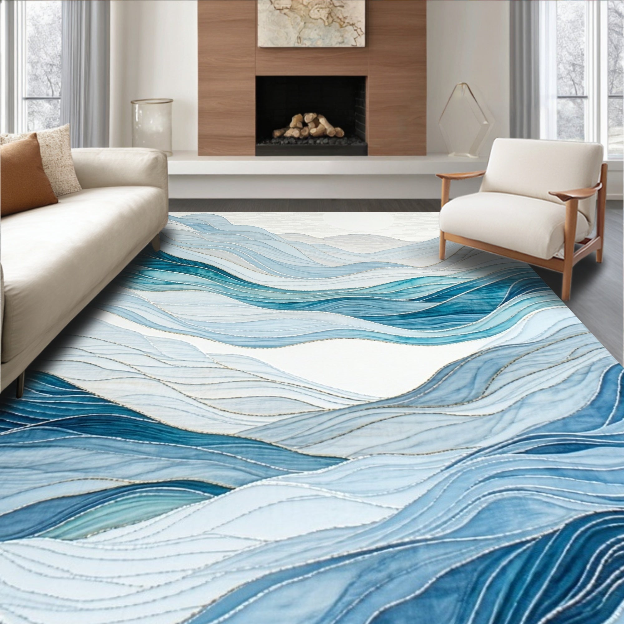 Calming Blue Wave Rug