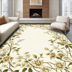 Cream Floral Border Elegant Rug(Beige)