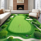 Green Golf Course Tranquil Rug