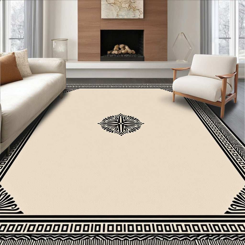 Beige Geometric Medallion Elegant Rug(Beige)