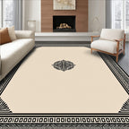 Beige Geometric Medallion Elegant Rug(Beige)