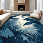 Navy Tropical Foliage Serene Rug