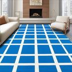 Contemporary Blue Grid Rug