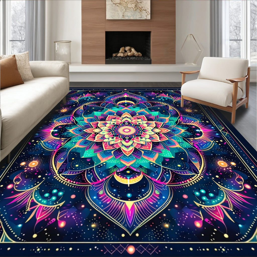 Vibrant Cosmic Mandala Rug