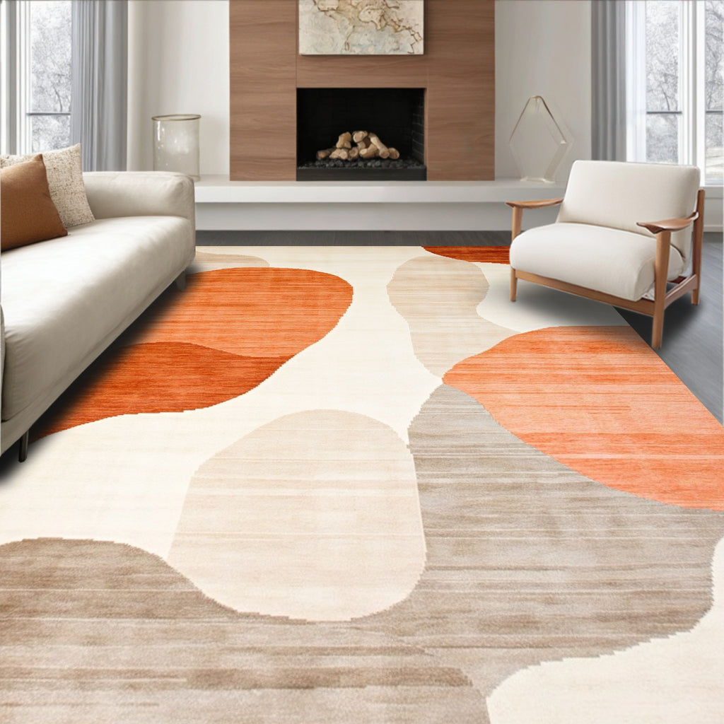 Organic Abstract Terracotta Modern Rug