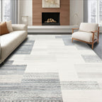 Gray Geometric Textured Calm Rug(Gray)