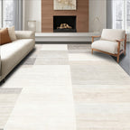 Serene Neutral Geometric Block Rug