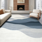 Soothing Blue Gray Wave Rug