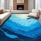 Serenely Blue Underwater Rug(Blue)