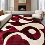 Red Cream Swirl Vibrant Rug