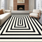 Black & White Concentric Minimalist Rug