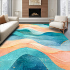 Teal & Peach Wave Tranquil Rug