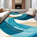 Teal Beige Flowing Calm Rug