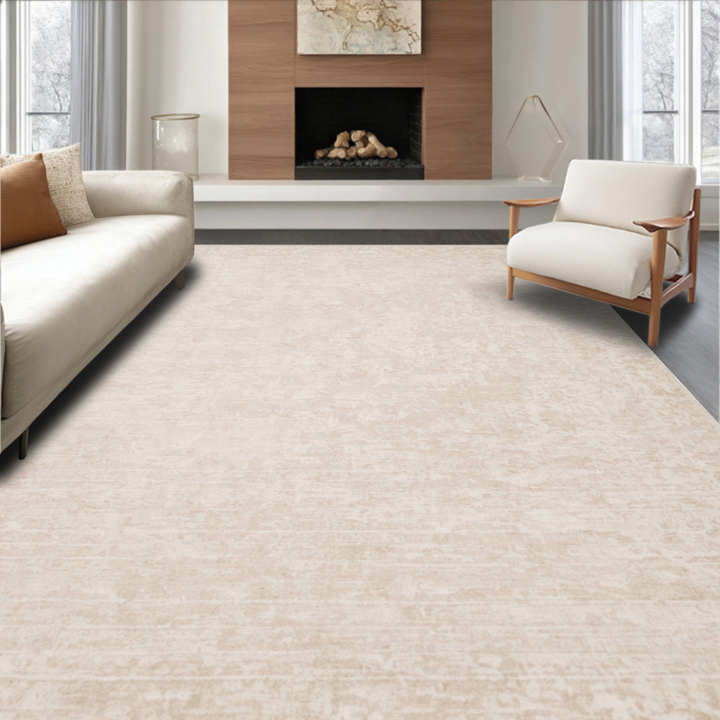 Beige Distressed Serene Rug