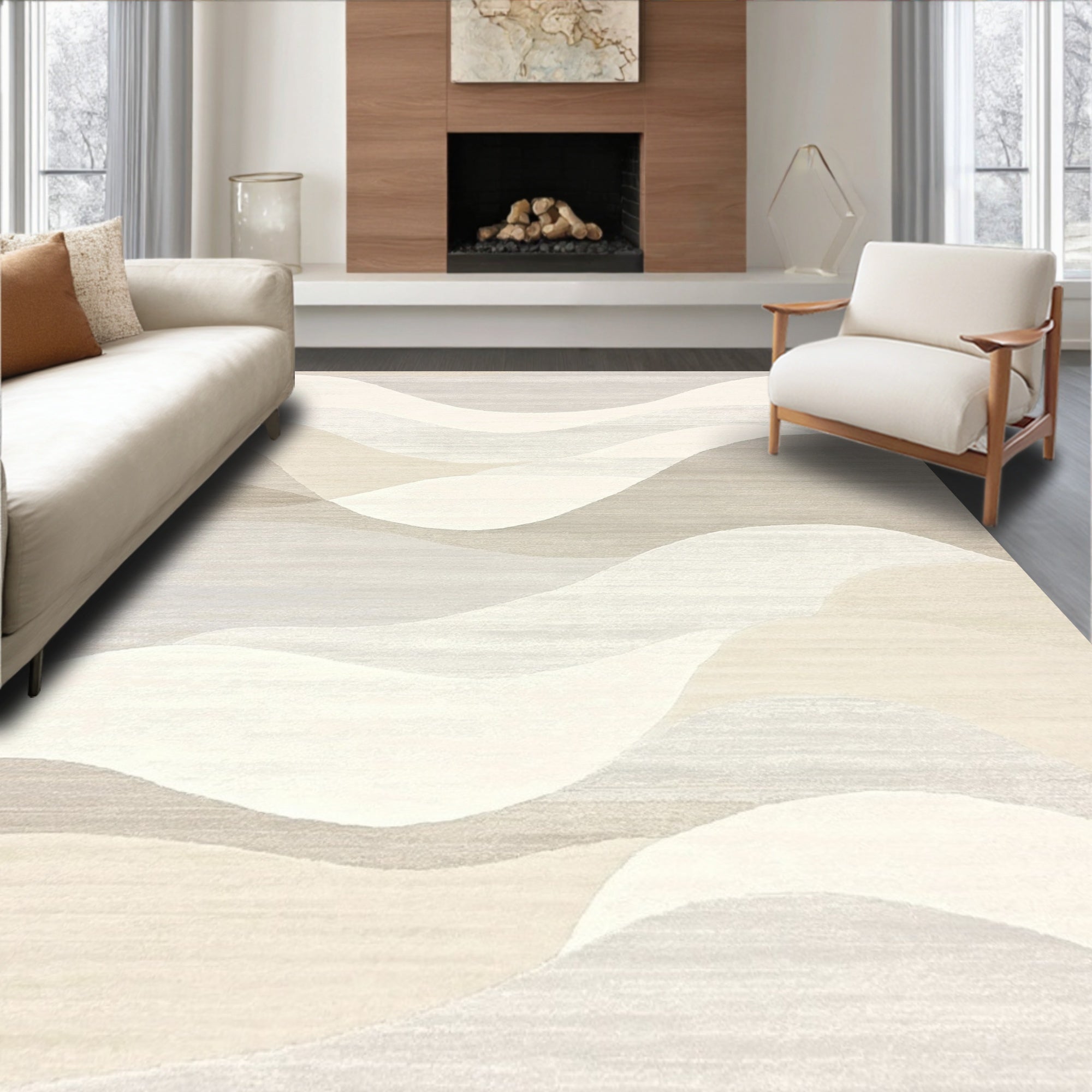 Tranquil Wave Neutral Rug