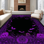 Purple Spooky Halloween Pattern Rug(Purple)