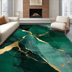 Emerald Gold Veined Elegant Rug