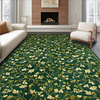 Emerald Floral Vine Tranquil Rug(Green)