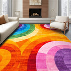 Energetic Rainbow Circular Rug