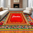 Bright Red Tribal Fiesta Rug(Red)