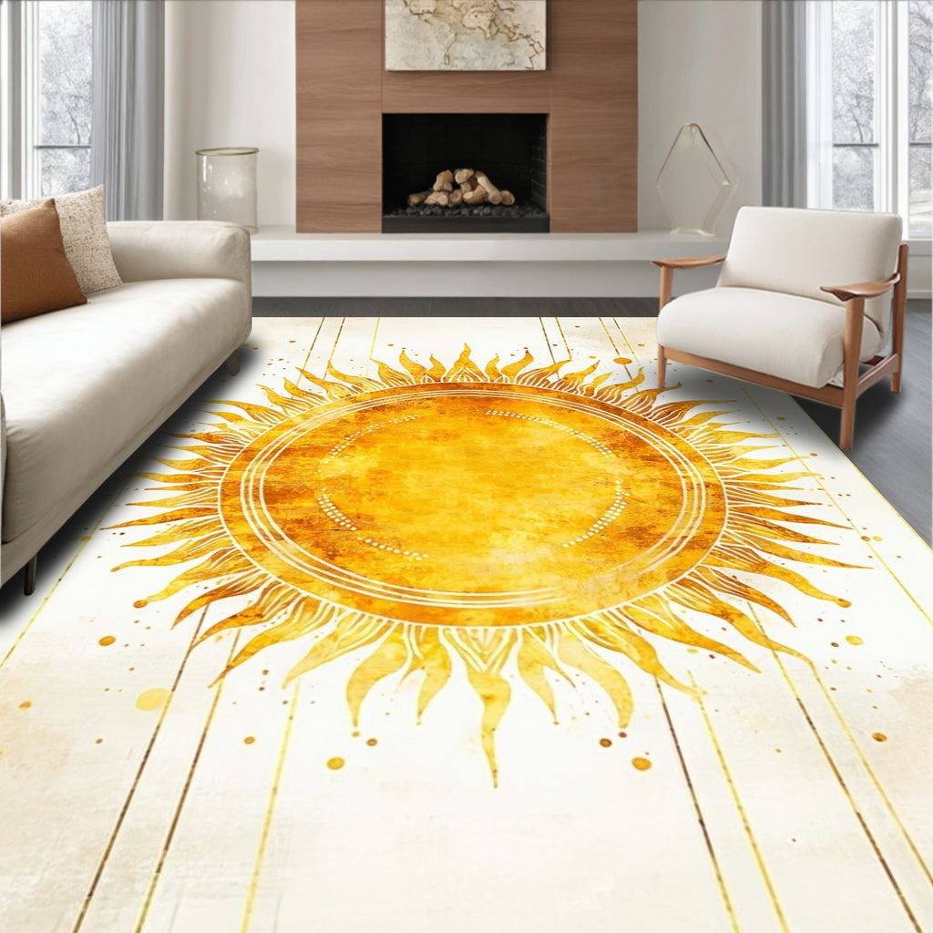 Bright Golden Sunburst Rug(Gold)