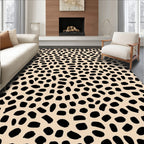 Beige Black Spotted Modern Rug(Beige)