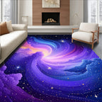 Dreamy Purple Blue Swirl Rug(Purple)