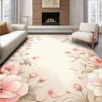 Soft Pink Floral Elegant Rug