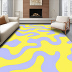 Cheerful Yellow Purple Wavy Rug