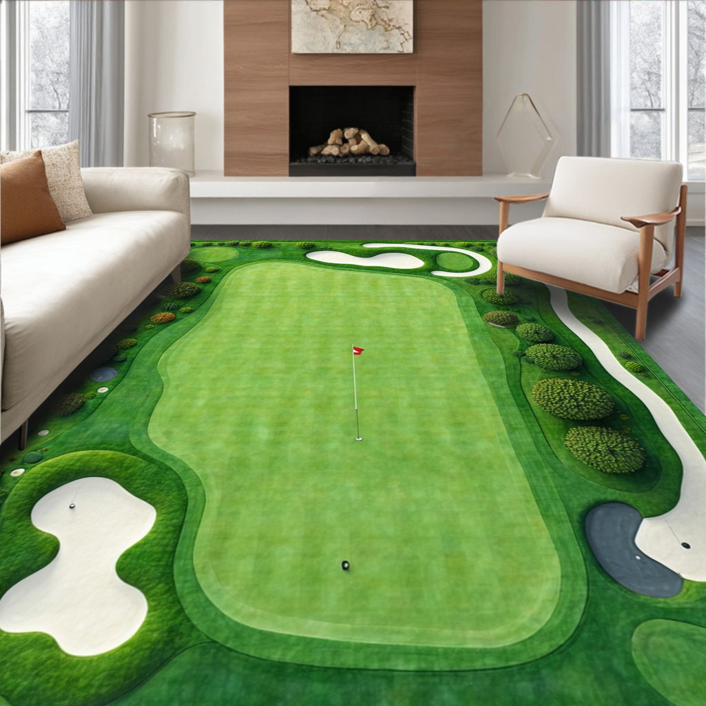 Green Golf Course Rug